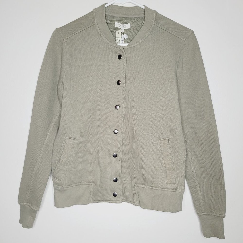Miles By Madewell Bomber Jacket Womens Olive Green XXS Football Snap Button